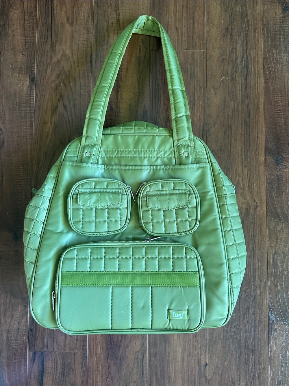 lug weekender Quilted Lime Green Carry on Travel Tote